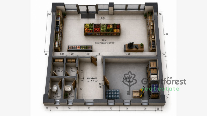 Debrecen, commercial premises not in shopping center  