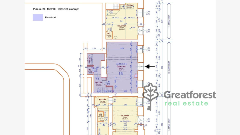 Debrecen, City Center, commercial premises not in shopping center  