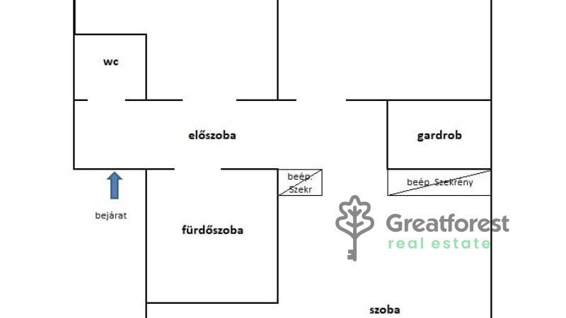 Debrecen, Bem Square, flat  