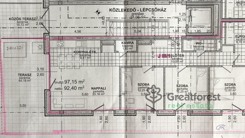 Debrecen, Bem Square, flat  